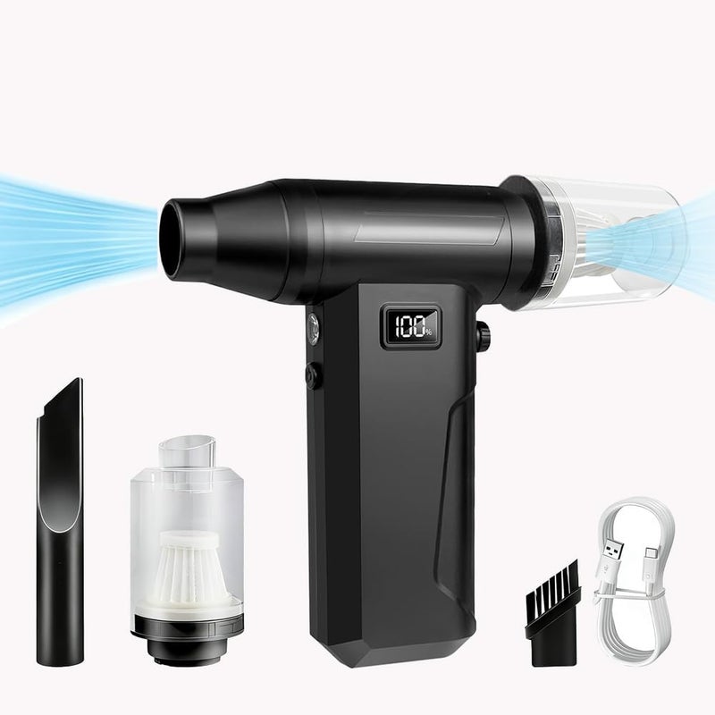 StarFlatYu Compressed Air Duster, 130000RPM 100 Gear Speed Adjustable Electric Air Blower, Brushless Motor Cordless Air Duster with Type-C Fast Charging, for Keyboard, Computer, Car, Home, Outdoor Cleaning - Image 1